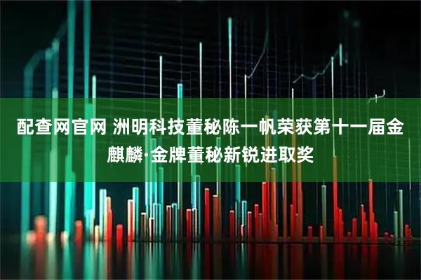 配查网官网 洲明科技董秘陈一帆荣获第十一届金麒麟·金牌董秘新锐进取奖