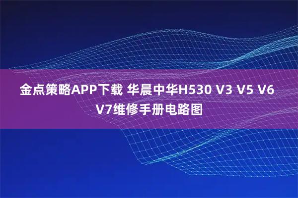 金点策略APP下载 华晨中华H530 V3 V5 V6 V7维修手册电路图